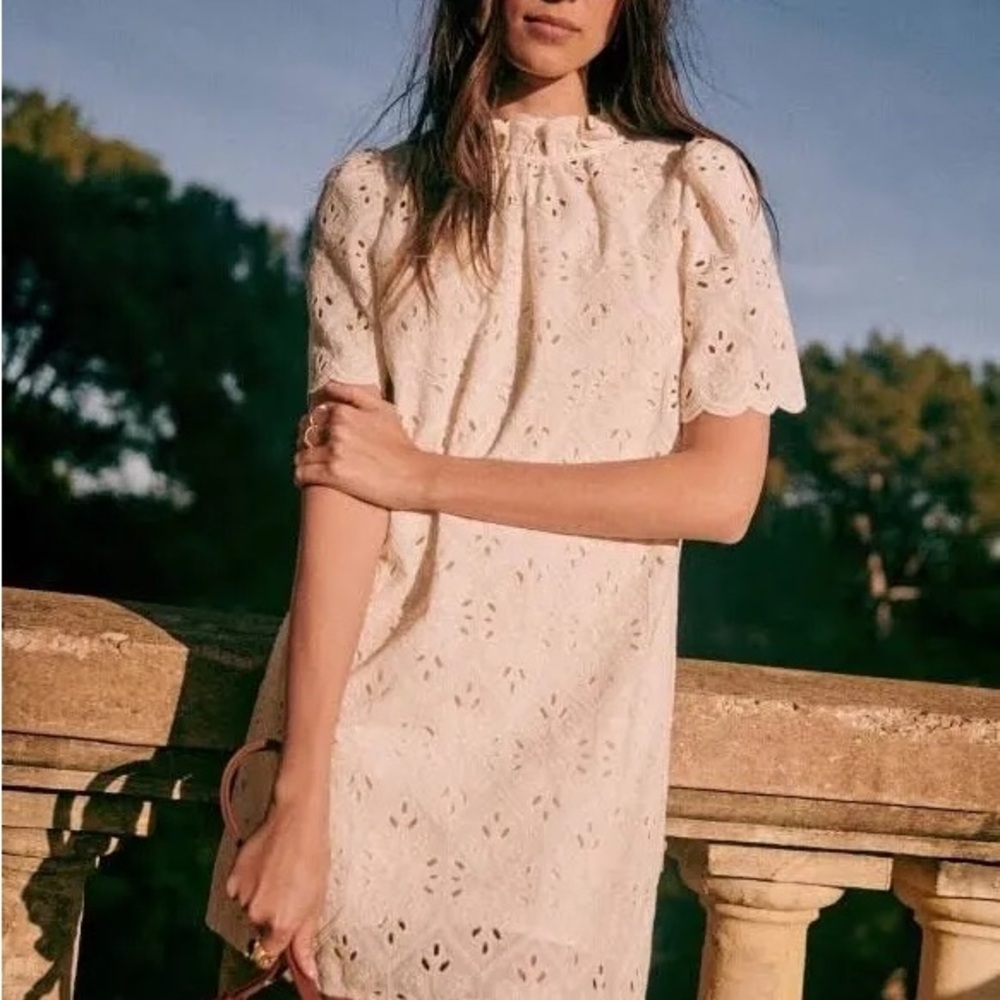 Sezane Louison Dress Ecru Sz 42 US 10 NWT